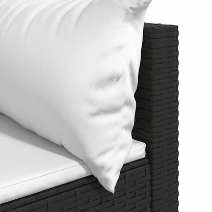 vidaXL Garten-Ecksofa mit Kissen Schwarz Poly Rattan