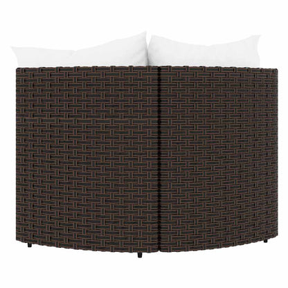 vidaXL Garten-Ecksofas mit Kissen 2 Stk. Braun Poly Rattan