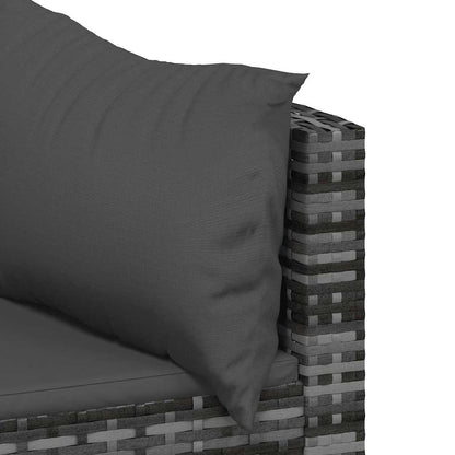vidaXL Garten-Ecksofas mit Kissen 2 Stk. Grau Poly Rattan