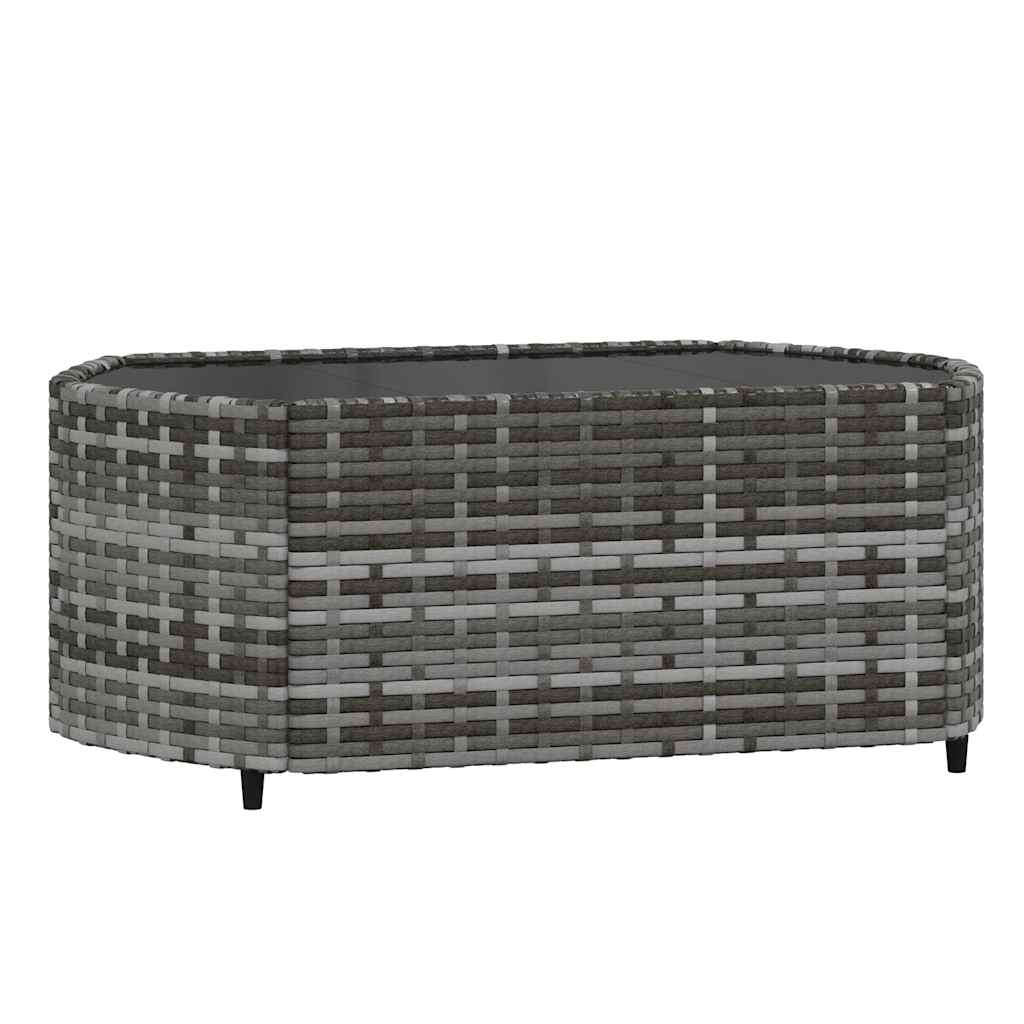 vidaXL 3-tlg. Garten-Lounge-Set mit Kissen Grau Poly Rattan
