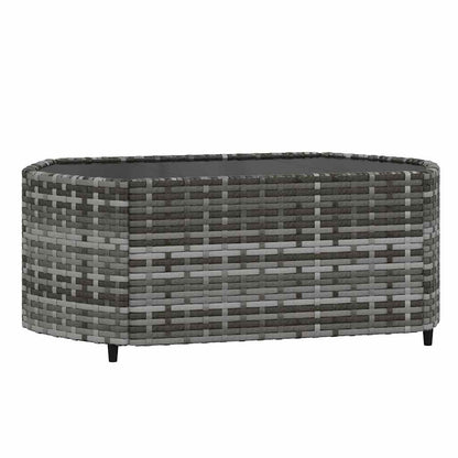 vidaXL 3-tlg. Garten-Lounge-Set mit Kissen Grau Poly Rattan