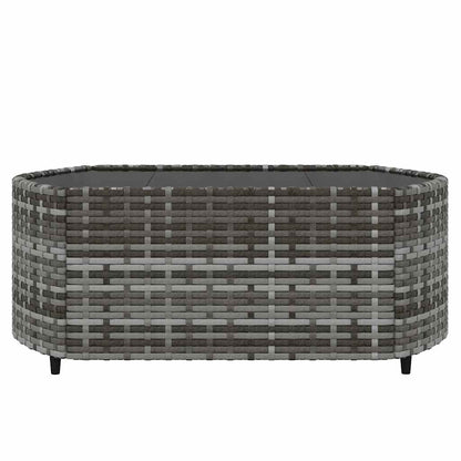 vidaXL 3-tlg. Garten-Lounge-Set mit Kissen Grau Poly Rattan