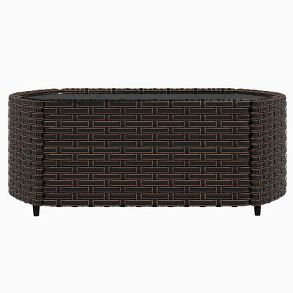 vidaXL 3-tlg. Garten-Lounge-Set mit Kissen Braun Poly Rattan