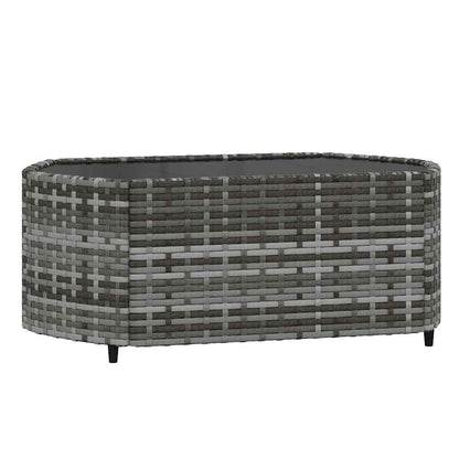 vidaXL 3-tlg. Garten-Lounge-Set mit Kissen Grau Poly Rattan