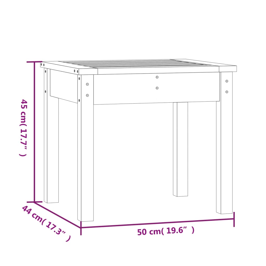 vidaXL Gartenbank Weiß 50x44x45 cm Massivholz Kiefer
