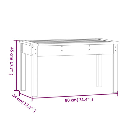 vidaXL Gartenbank Schwarz 80x44x45 cm Massivholz Kiefer