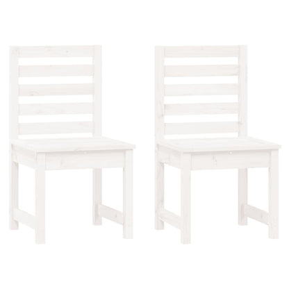 vidaXL Gartenstühle 2 Stk. Weiß 50x48x91,5 cm Massivholz Kiefer