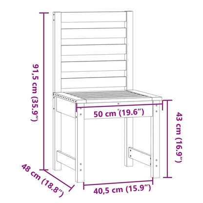 vidaXL Gartenstühle 2 Stk. Weiß 50x48x91,5 cm Massivholz Kiefer