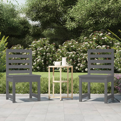 vidaXL Gartenstühle 2 Stk. Grau 50x48x91,5 cm Massivholz Kiefer