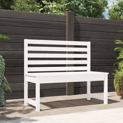vidaXL Gartenbank Weiß 109 cm Massivholz Kiefer
