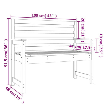 vidaXL Gartenbank Grau 109x48x91,5 cm Massivholz Kiefer