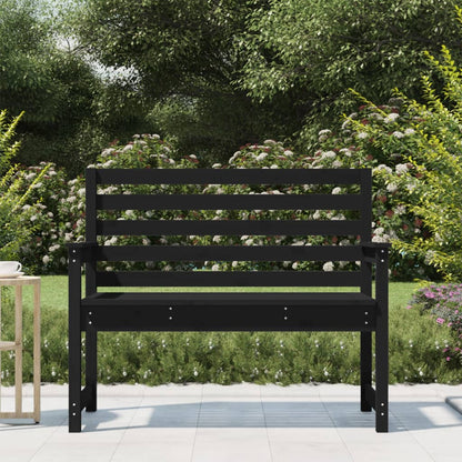 vidaXL Gartenbank Schwarz 109x48x91,5 cm Massivholz Kiefer