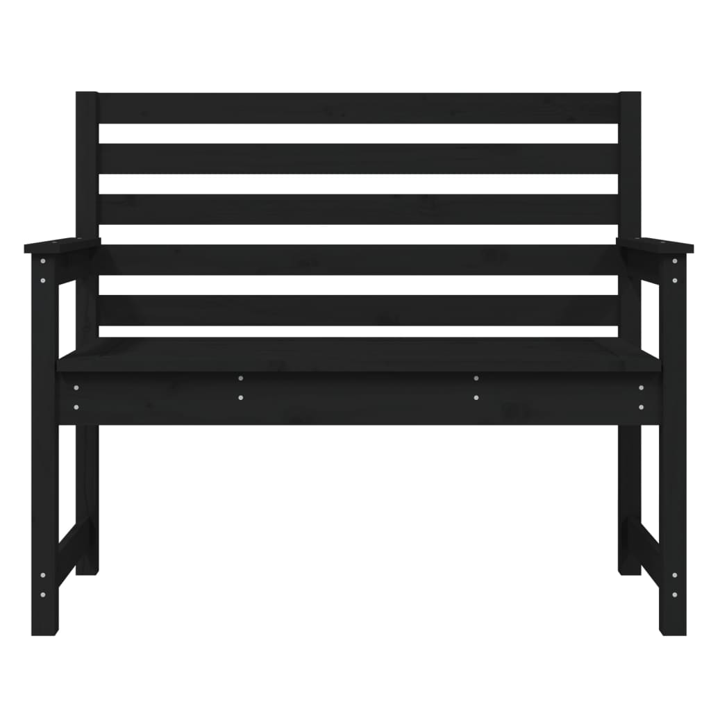 vidaXL Gartenbank Schwarz 109x48x91,5 cm Massivholz Kiefer