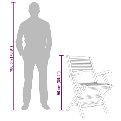 vidaXL Gartenstühle 6 Stk. Klappbar 55x62x90 cm Massivholz Teak