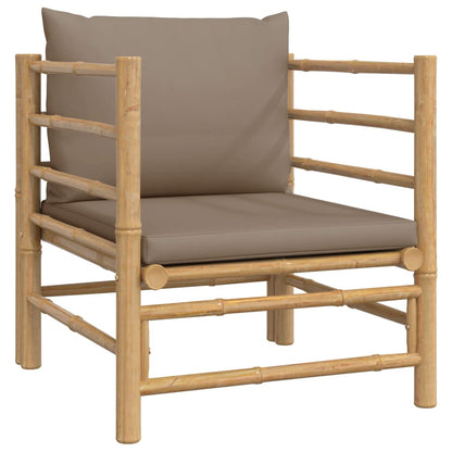 vidaXL 8-tlg. Garten-Lounge-Set mit Kissen Taupe Bambus