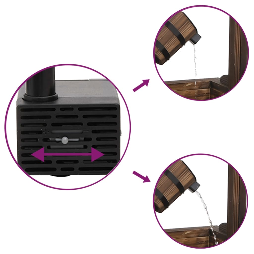 vidaXL Wunschbrunnen mit Pumpe 57x50x112 cm Massivholz Tanne