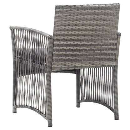 vidaXL Gartensessel mit Sitzkissen 2 Stk. Grau Poly Rattan