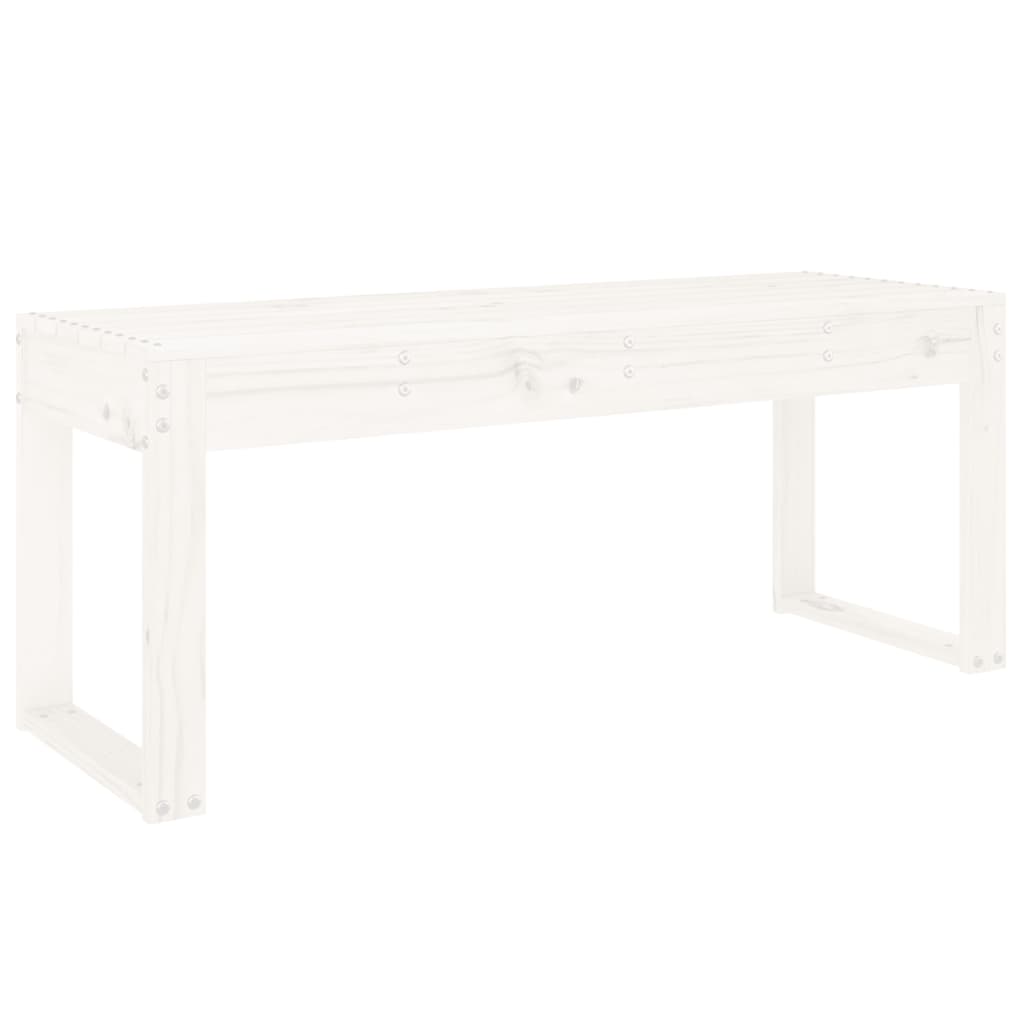 vidaXL Gartenbank Weiß 110x38x45 cm Massivholz Kiefer