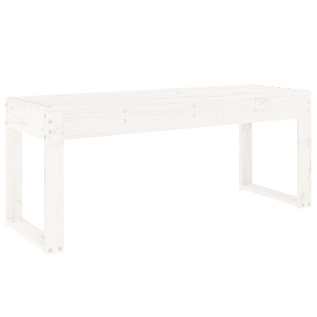 vidaXL Gartenbank Weiß 110x38x45 cm Massivholz Kiefer