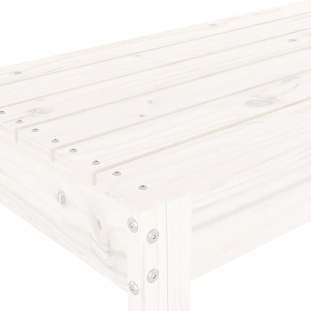 vidaXL Gartenbank Weiß 110x38x45 cm Massivholz Kiefer
