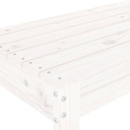 vidaXL Gartenbank Weiß 110x38x45 cm Massivholz Kiefer