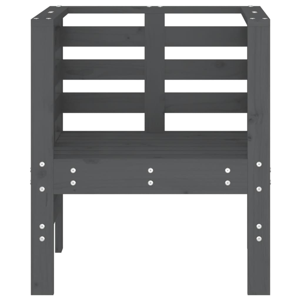 vidaXL Gartenstühle 2 Stk. Grau 61,5x53x71 cm Massivholz Kiefer