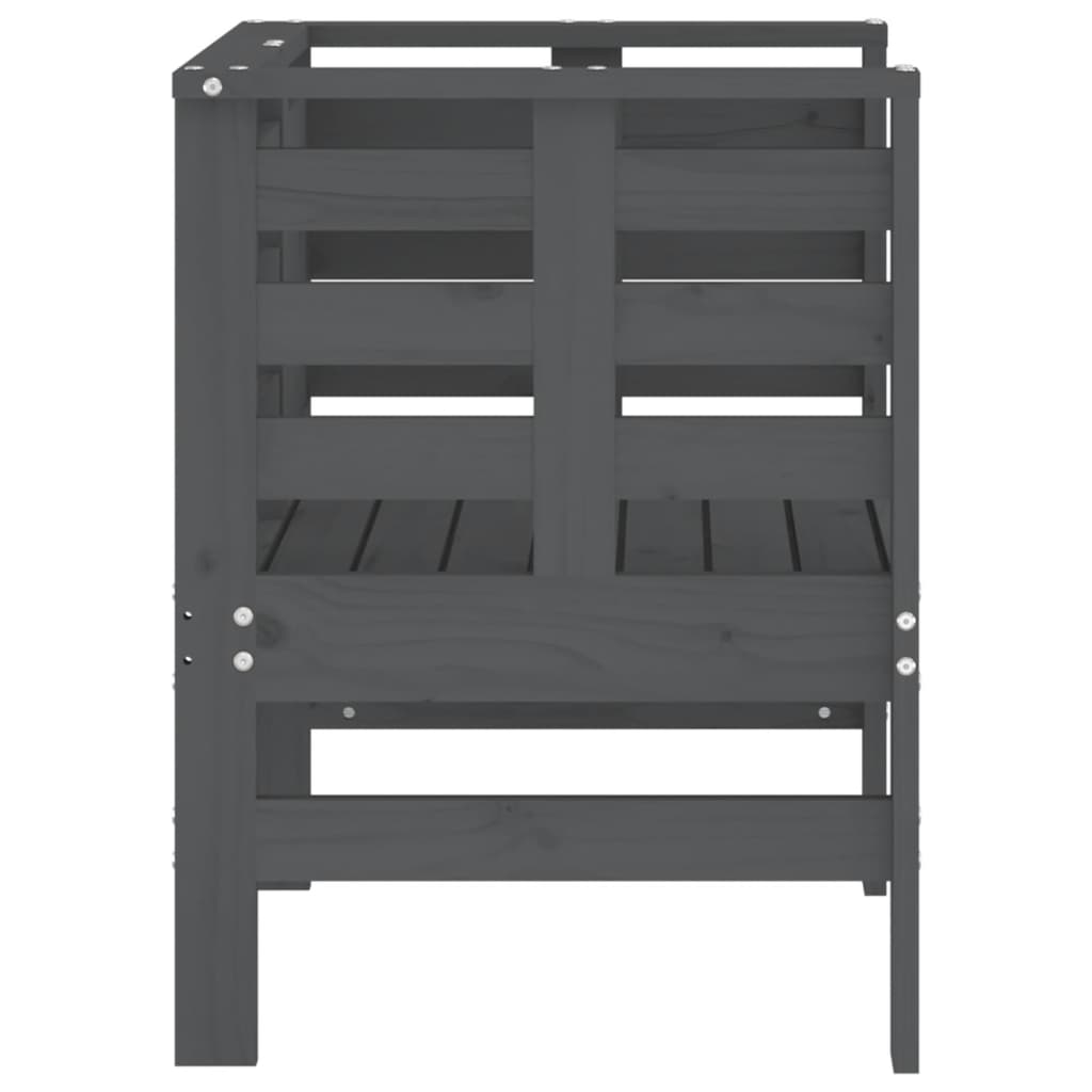 vidaXL Gartenstühle 2 Stk. Grau 61,5x53x71 cm Massivholz Kiefer