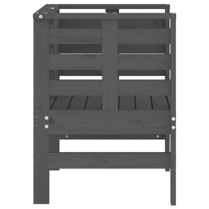 vidaXL Gartenstühle 2 Stk. Grau 61,5x53x71 cm Massivholz Kiefer