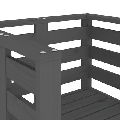 vidaXL Gartenstühle 2 Stk. Grau 61,5x53x71 cm Massivholz Kiefer