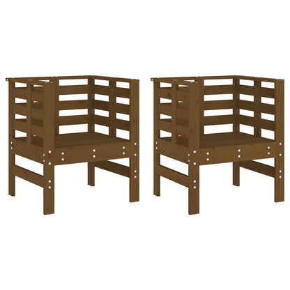 vidaXL Gartenstühle 2 Stk. Honigbraun 61,5x53x71 cm Massivholz Kiefer