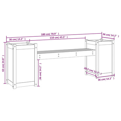 vidaXL Gartenbank mit Pflanzkübeln 180x36x63 cm Massivholz Douglasie