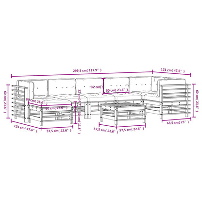 vidaXL 8-tlg. Garten-Lounge-Set mit Kissen Massivholz
