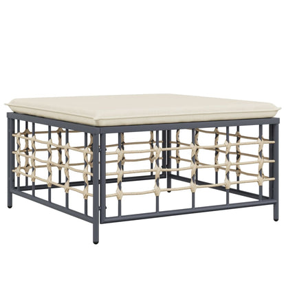 vidaXL 3-tlg. Garten-Lounge-Set mit Kissen Anthrazit Poly Rattan
