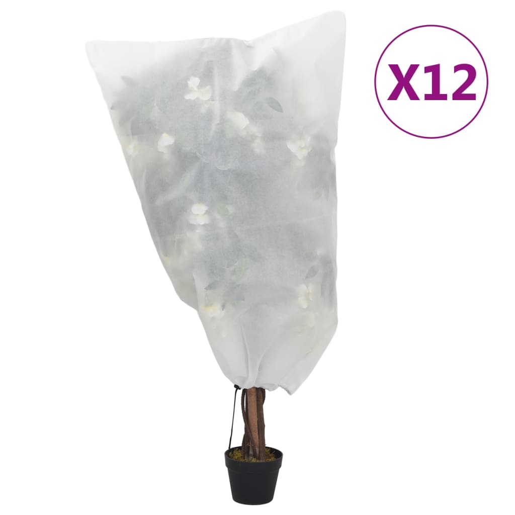 vidaXL Wintervlies mit Kordelzug 12 Stk. 70 g/m² 0,8x1 m