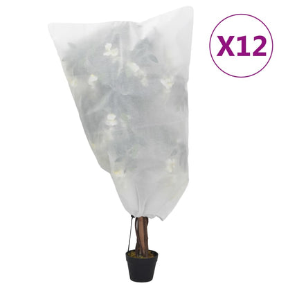 vidaXL Wintervlies mit Kordelzug 12 Stk. 70 g/m² 0,8x1 m