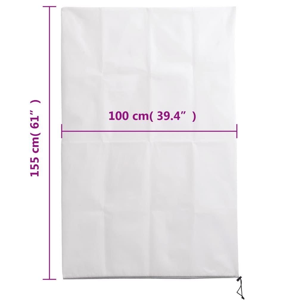 vidaXL Wintervlies mit Reißverschluss 2 Stk. 70 g/m² 1x1,55 m