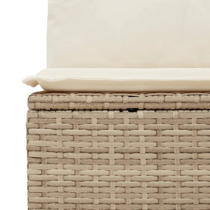 vidaXL Gartensofa mit Kissen 2-Sitzer Beige Poly Rattan