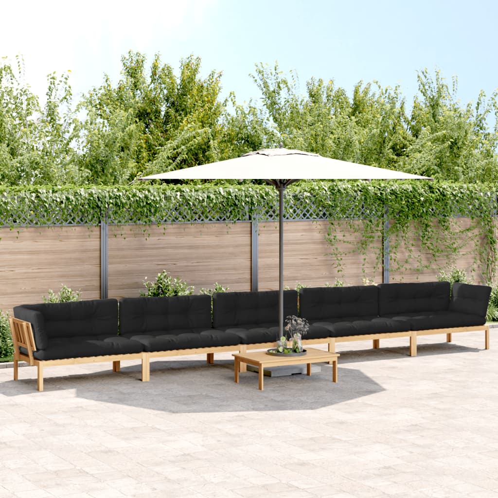 vidaXL 6-tlg. Garten-Sofagarnitur aus Paletten mit Kissen Akazienholz