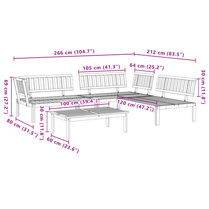 vidaXL 4-tlg. Garten-Sofagarnitur aus Paletten Massivholz Akazie