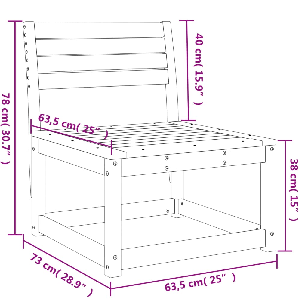 vidaXL Gartensofa Wachsbraun Massivholz Kiefer
