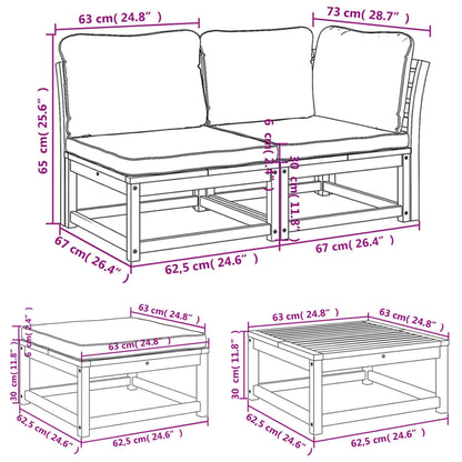 vidaXL 8-tlg. Garten-Lounge-Set mit Kissen Massivholz Akazie