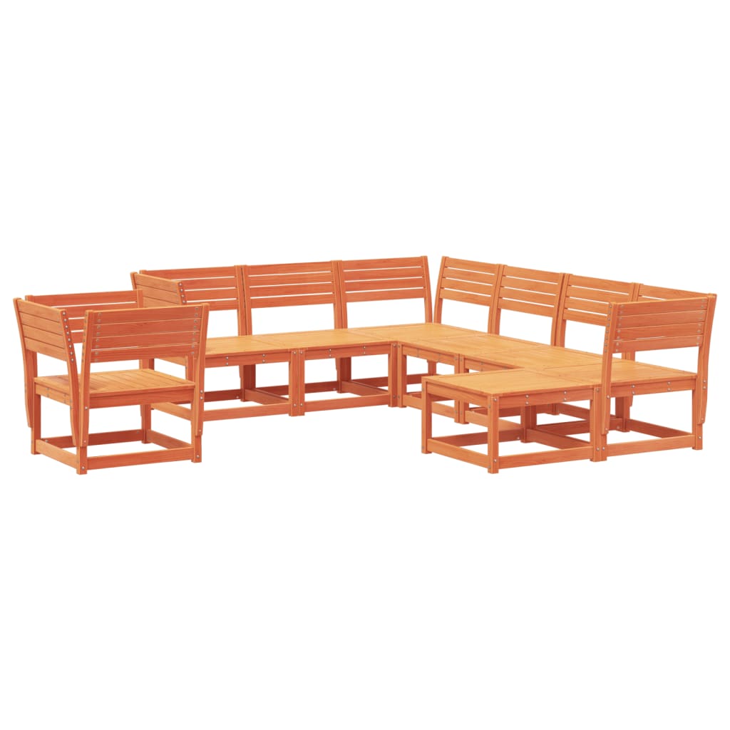 vidaXL 8-tlg. Garten-Lounge-Set Wachsbraun Massivholz Kiefer