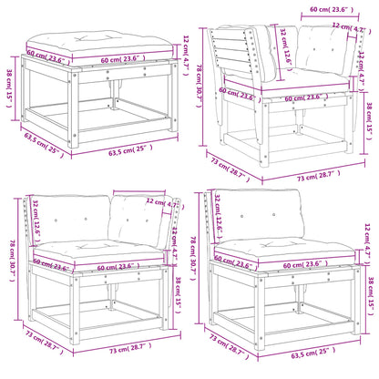 vidaXL 8-tlg. Garten-Lounge-Set mit Kissen Massivholz Douglasie