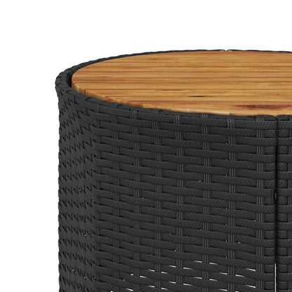 vidaXL 3-tlg. Garten-Sofagarnitur Halbrund Schwarz Poly-Rattan