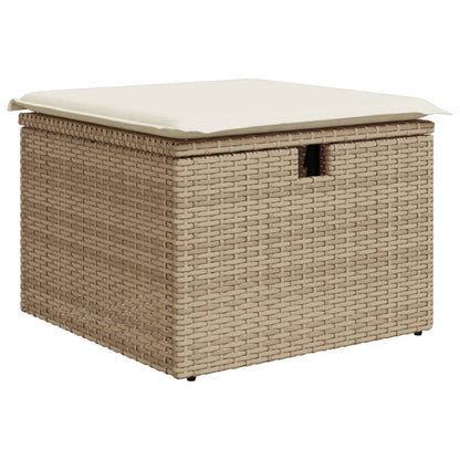 vidaXL 8-tlg. Garten-Sofagarnitur mit Kissen Beige Poly Rattan