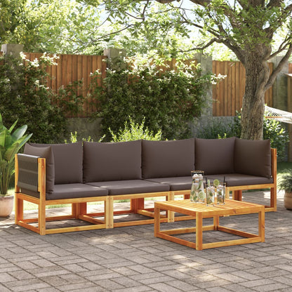 vidaXL 4-tlg. Gartensofa-Set mit Kissen Holz Akazie & Seil