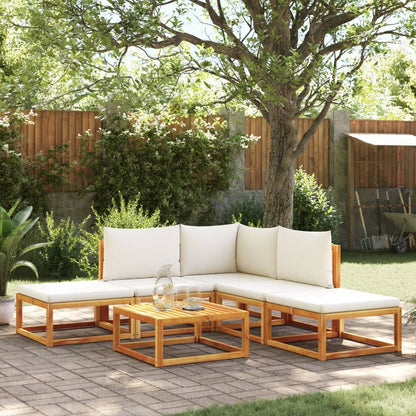 vidaXL 6-tlg. Gartensofa-Set mit Kissen Holz Akazie & Seil