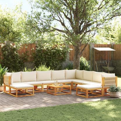 vidaXL 11-tlg. Gartensofa-Set mit Kissen Holz Akazie & Seil