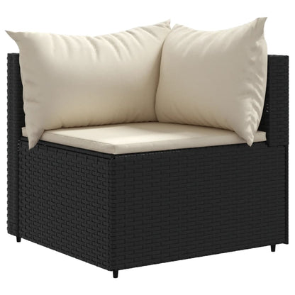 vidaXL 8-tlg. Garten-Lounge-Set mit Kissen Schwarz Poly Rattan