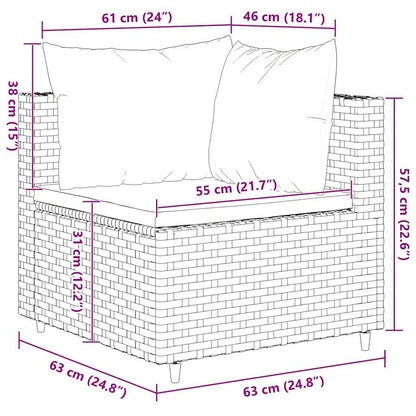 vidaXL 8-tlg. Garten-Lounge-Set mit Kissen Schwarz Poly Rattan